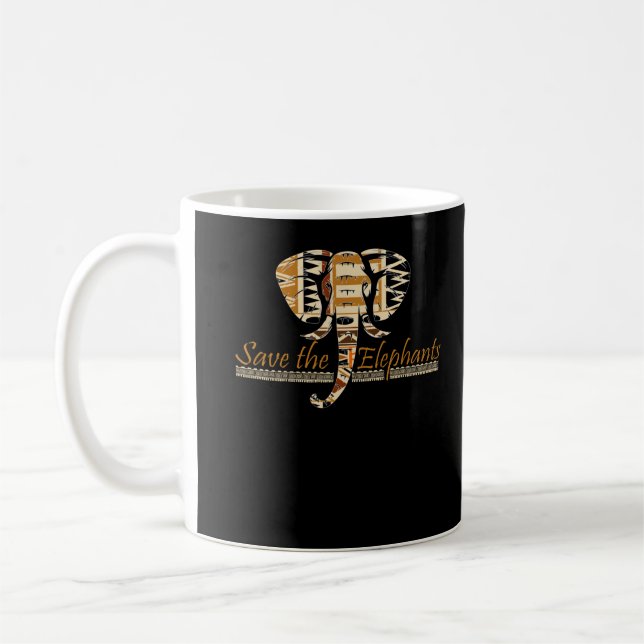 Taza De Café Amante salvaje de los Elefantes Animales de África (Izquierda)