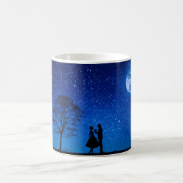 Taza De Café Amantes bajo una luna llena  