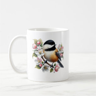Taza De Café Amantes de aves carbonero lindo añaden monograma 