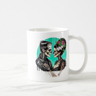 Taza De Café Amantes de Halloween Frankenstein Esqueleto Para H
