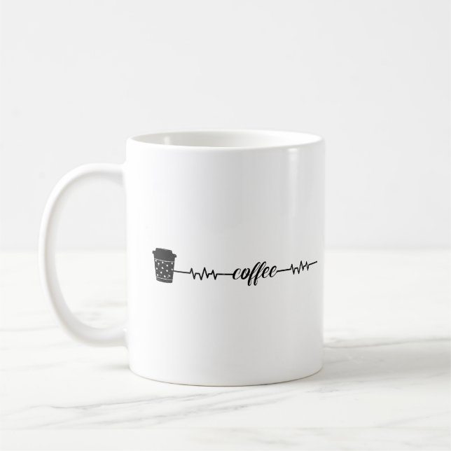 Taza De Café Amantes de la Cafetería Coffee Heartbeat (Izquierda)