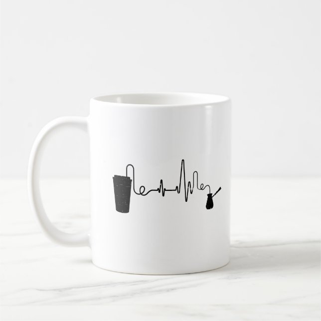 Taza De Café Amantes de la Cafetería Coffee Heartbeat (Izquierda)