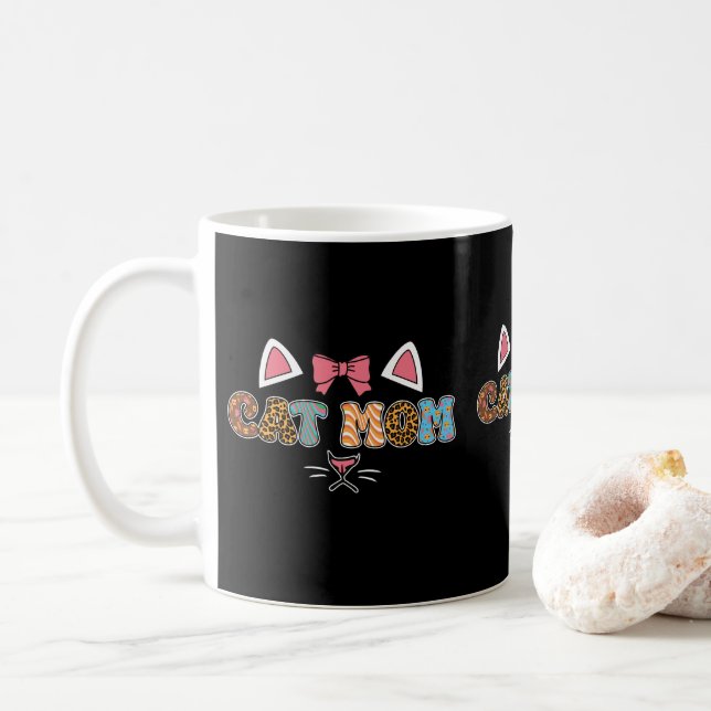 Taza De Café Amantes de la impresión de leopardo lindo de gatos (Con donut)