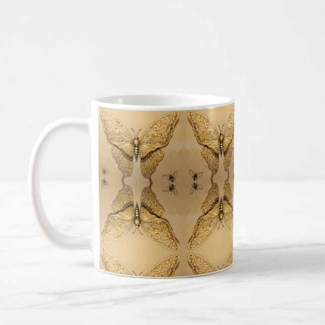 Taza De Café Amantes de la mariposa dorada (Izquierda)
