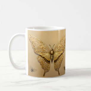 Taza De Café Amantes de la mariposa dorada