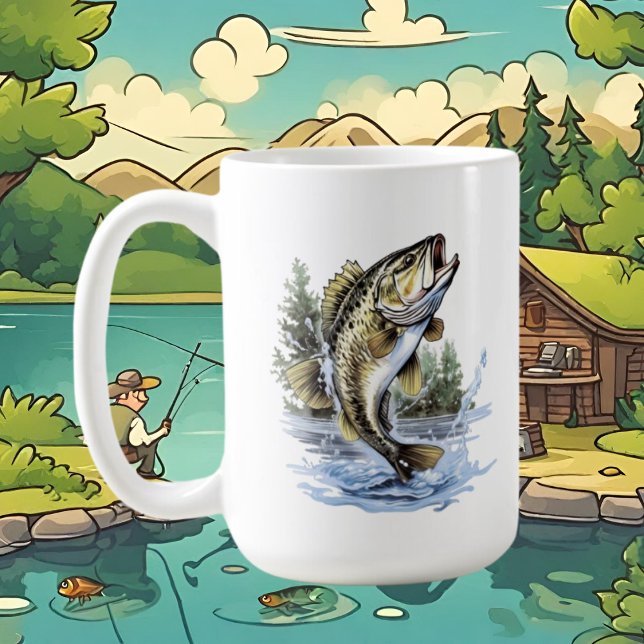 Taza De Café Amantes de la pesca de Guay agregan monograma (Subido por el creador)