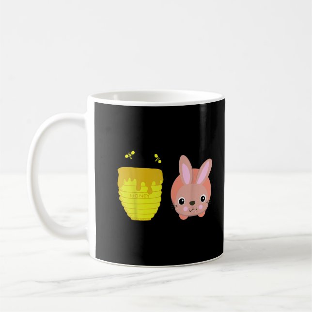 Taza De Café Amantes de los animales de conejo con miel (Izquierda)