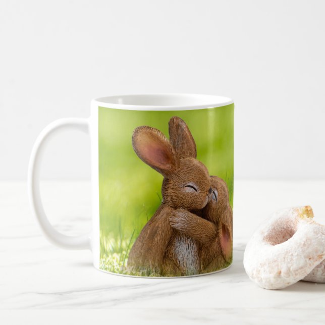 Taza De Café Amantes de los conejitos de primavera (Con donut)