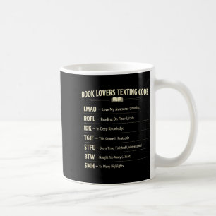 Taza De Café Amantes de los libros código de mensajería lectura