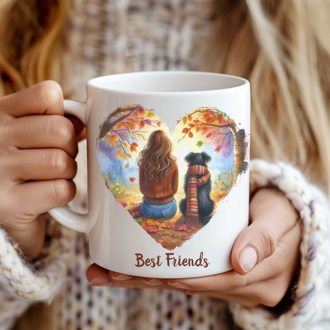 Taza De Café Amantes de los perros de otoño/otoño (Subido por el creador)