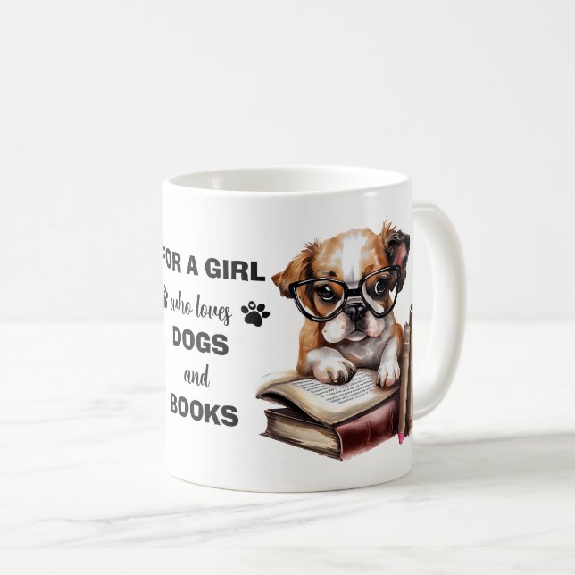 Taza De Café Amantes De Los Perros Y Los Libros (Anverso derecho)