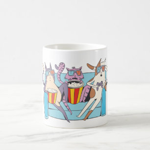 Taza De Café Amantes de Películas 3D de Tres Gatos