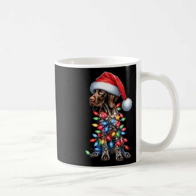 Taza De Café Amantes de Pointerdog de la corteza alemana Santa  (Derecha)