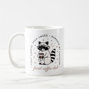 Taza De Café Amantes del café Raccoon club divertido estético f