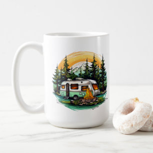Taza De Café Amantes del camping lindos agregan monograma 
