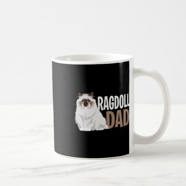 Taza De Café Amantes del dueño del gato Ragdoll Cat Dad Gracios (Derecha)