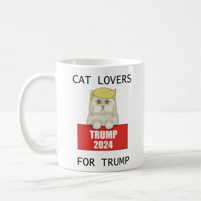 Taza De Café Amantes del gato para Trump (Izquierda)