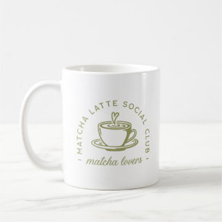 Taza De Café Amantes del latte de Matcha club de chica estético