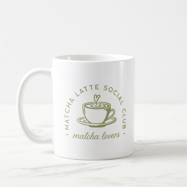 Taza De Café Amantes del latte de Matcha club de chica estético (Izquierda)