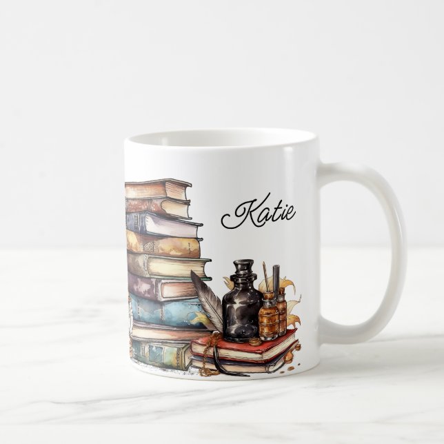 Taza De Café Amantes del libro de cosecha de personalizable (Derecha)