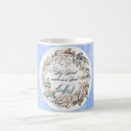 Taza De Café Amantes del libro de flores azules