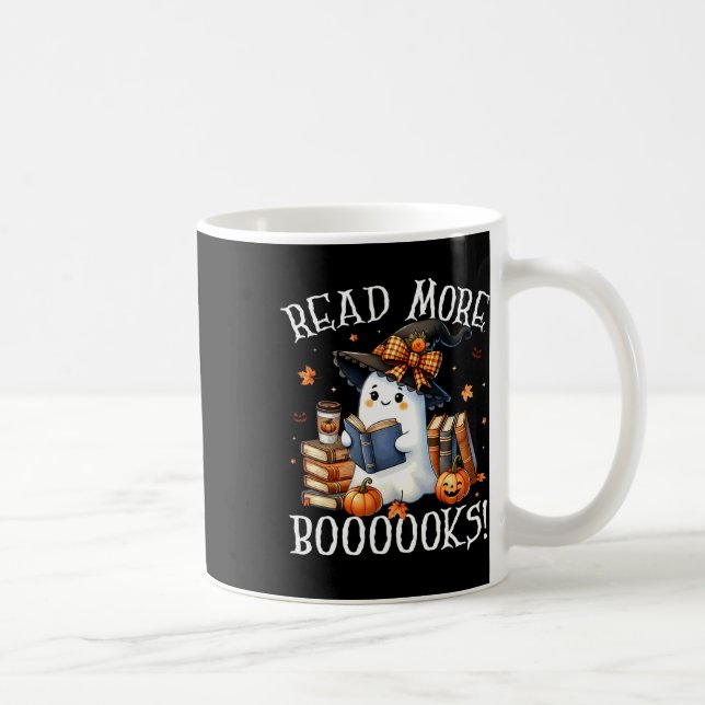 Taza De Café Amantes del libro de lectura de ghost lindo Hallow (Derecha)