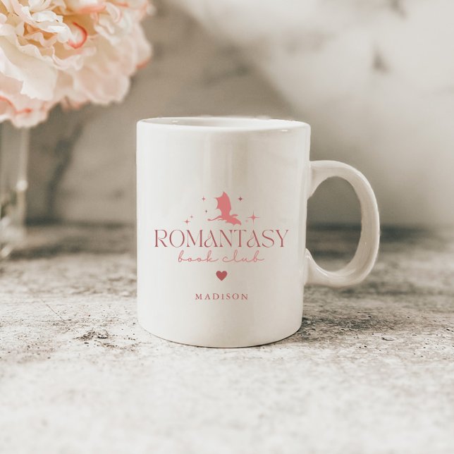 Taza De Café Amantes del libro "Romantasy" de Personalizado Mín (Subido por el creador)