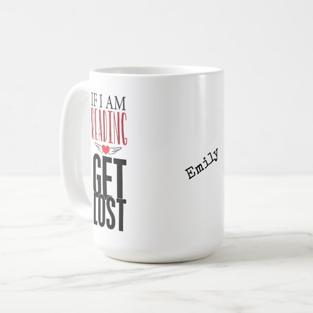 Taza De Café Amantes del libro si estoy leyendo, perderse (Anverso izquierdo)