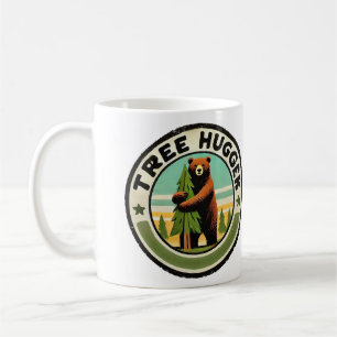 Taza De Café Amantes del oso de la naturaleza abraza árboles