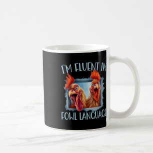 Taza De Café Amantes Divertidos De Gallinas Soy Fluido En Lengu