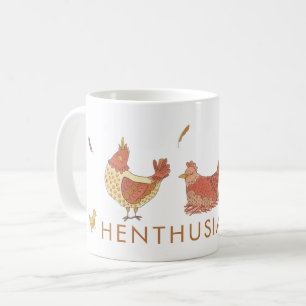 Taza De Café Amantes divertidos de pollos con entusiasmo
