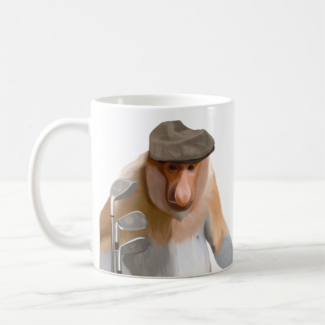 Taza De Café Amantes divertidos del Monkey Golf Proboscis (Izquierda)