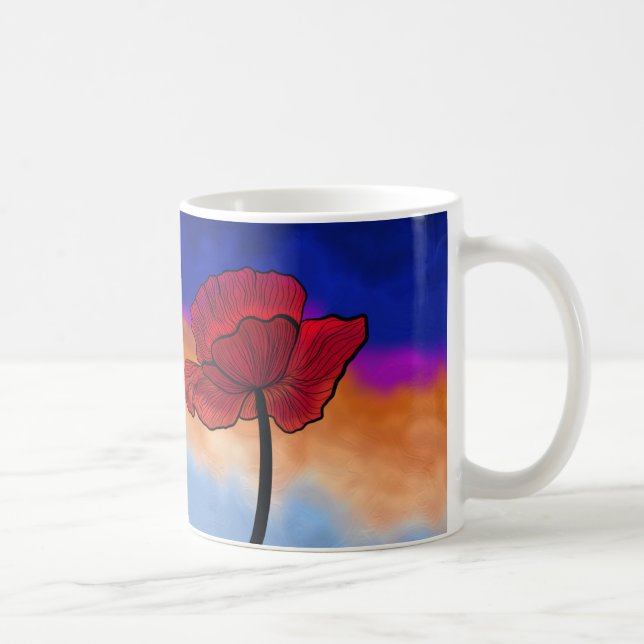 Taza De Café Amapola ilustrada (Derecha)