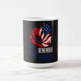 Taza De Café Amapola Patriótica Recuerda Honor Bandera American