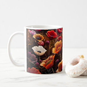 Taza De Café Amapolas Coloridas