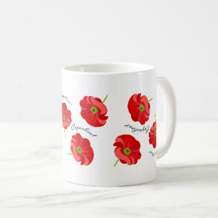 Taza De Café Amapolas rojas
