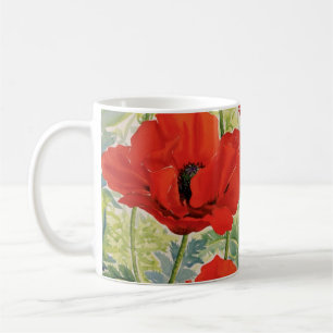 Taza De Café Amapolas rojas grandes