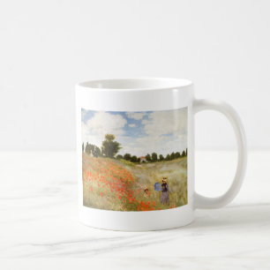 Taza De Café Amapolas rojas que florecen - Claude Monet