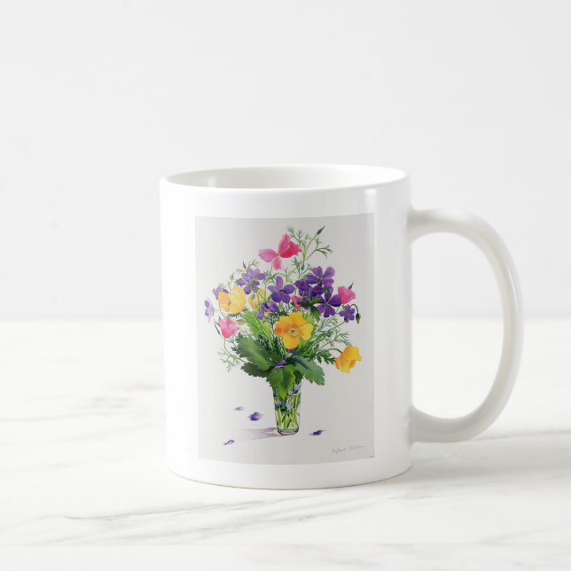Taza De Café Amapolas y geranios (Derecha)