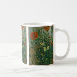 Taza De Café Amapolas y Mariposas por Vincent Van Gogh