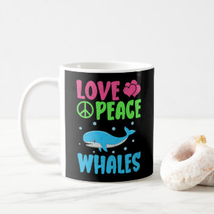 Taza De Café Amar a las ballenas por la paz Cute Sea Animals Am