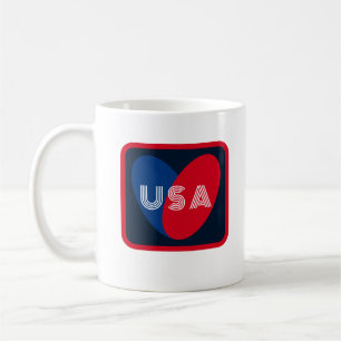 Taza De Café Amar a los Estados Unidos Patriótico Rojo Blanco C