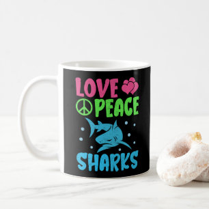 Taza De Café Amar a los tiburones por la paz tiburones adoran a