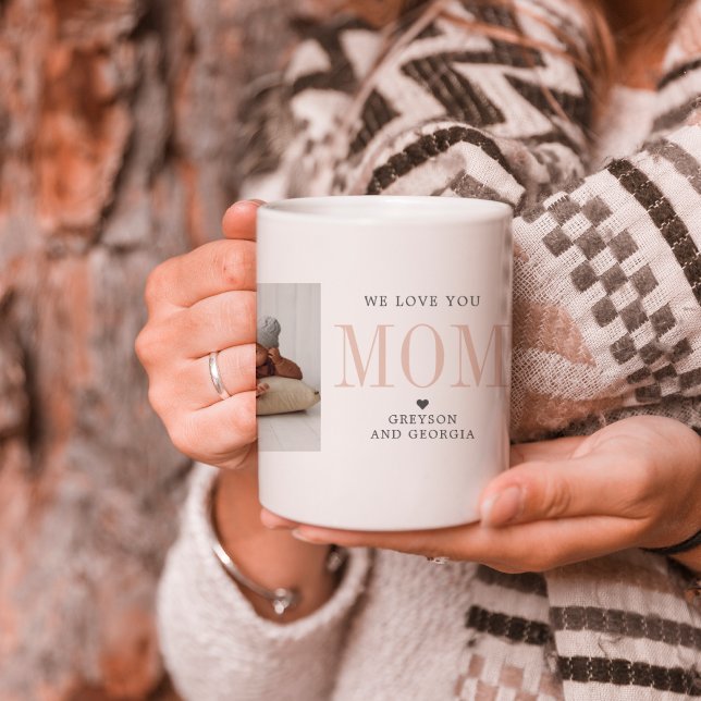 Taza De Café Amar a mamá | Dos Collages de fotos (Subido por el creador)