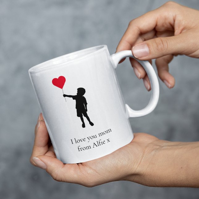 Taza De Café Amar a mamá simple, mínimo personalizado (Subido por el creador)