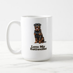Taza De Café "Amar a mi Rottweiler