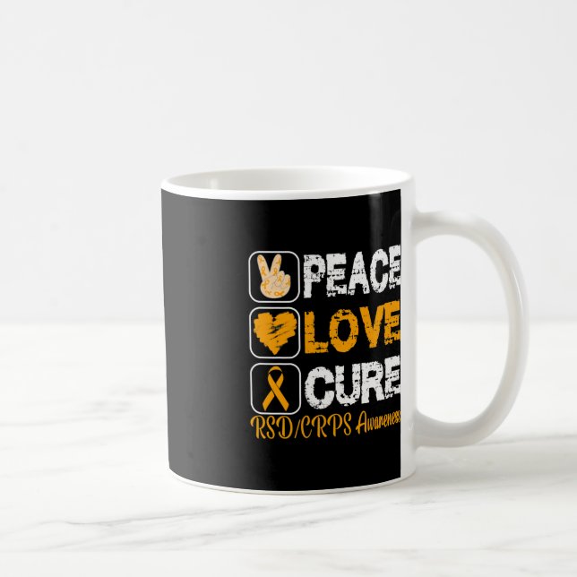TAZA DE CAFÉ AMAR A PEACE CURE RSD CRPS CONCIENCIACIÓN (Derecha)