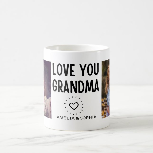 Taza De Café Amar a tu abuela PersonalizadoDos Foto Texto manus (Centro)