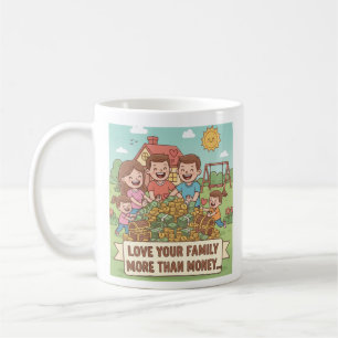 Taza De Café Amar a tu familia más que dinero
