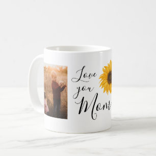 Taza De Café Amar a tu mamá Fotos de familia Sunflower